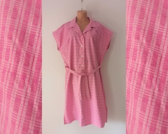 Vintage Nina Charles for Kasper ASL Pink Cotton Knit Dress Med. - Etsy