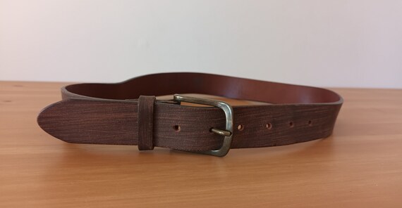 Vintage Men's Brown Genuine Leather Belt Casual M… - image 2