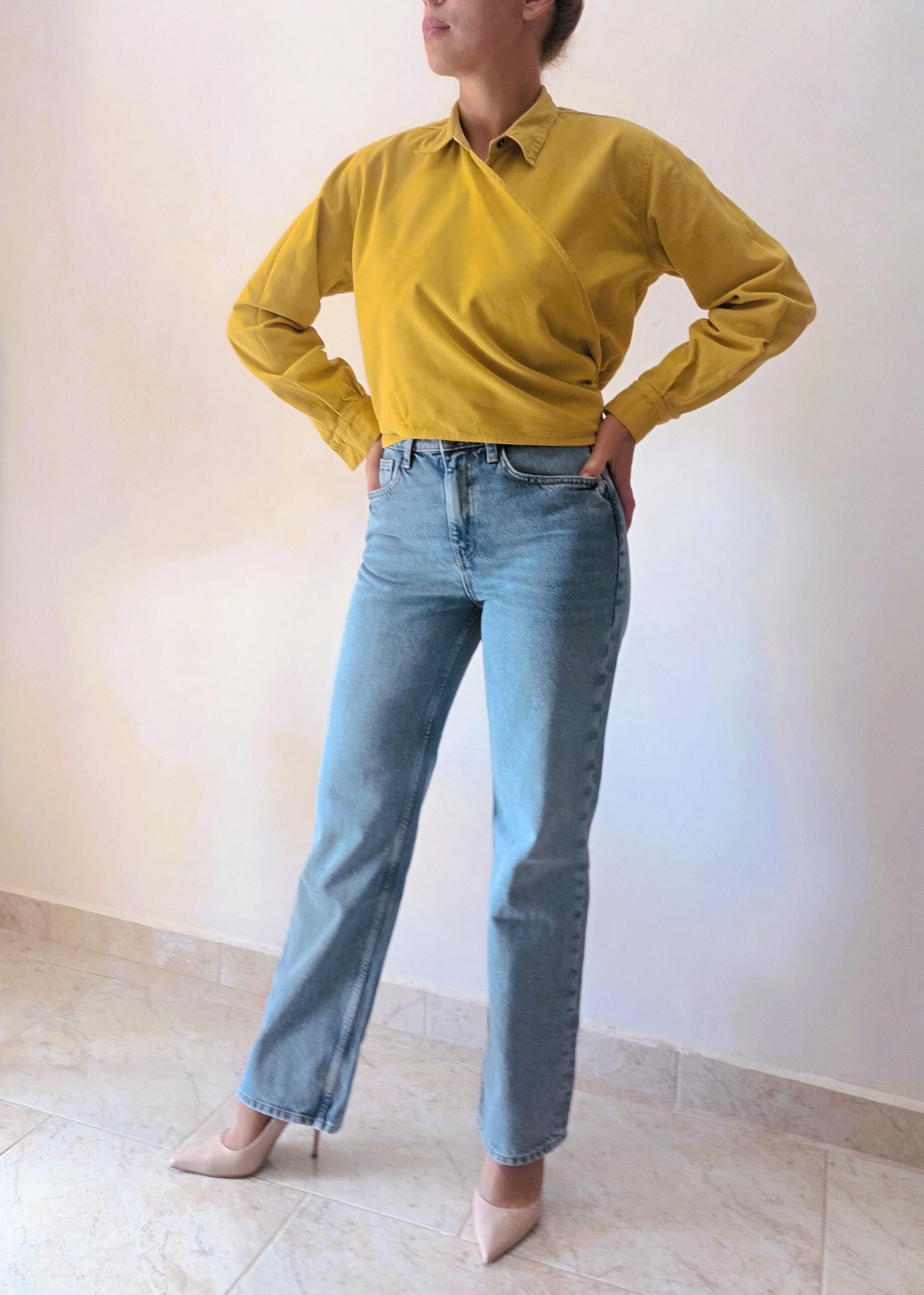 yellow velvet shirt