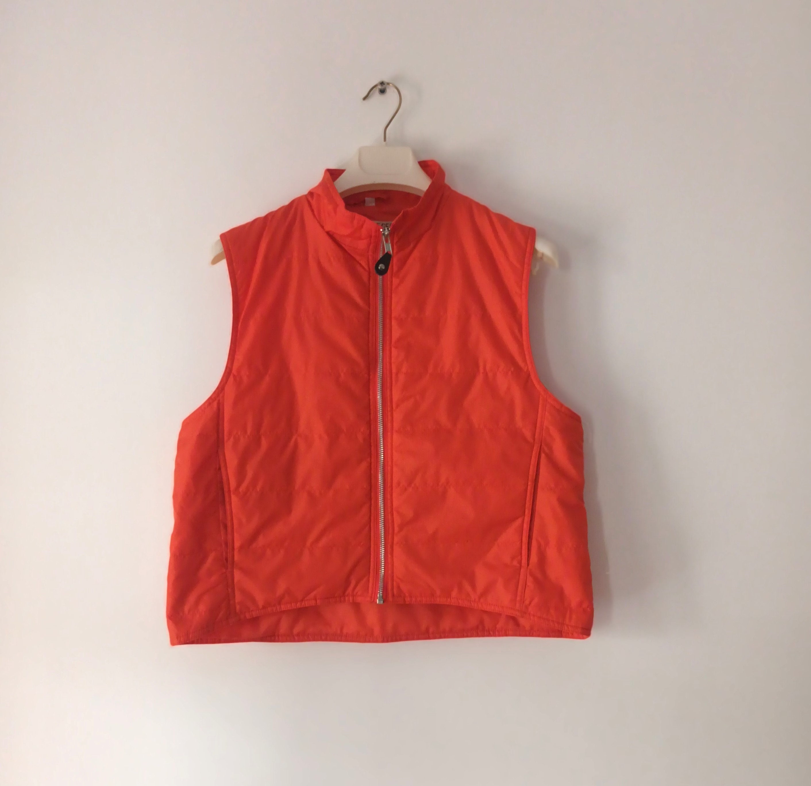 Gilet Cycliste Vintage Bontrager – Laine Orange – Taille M – Fermeture Intégrale – Idéal été