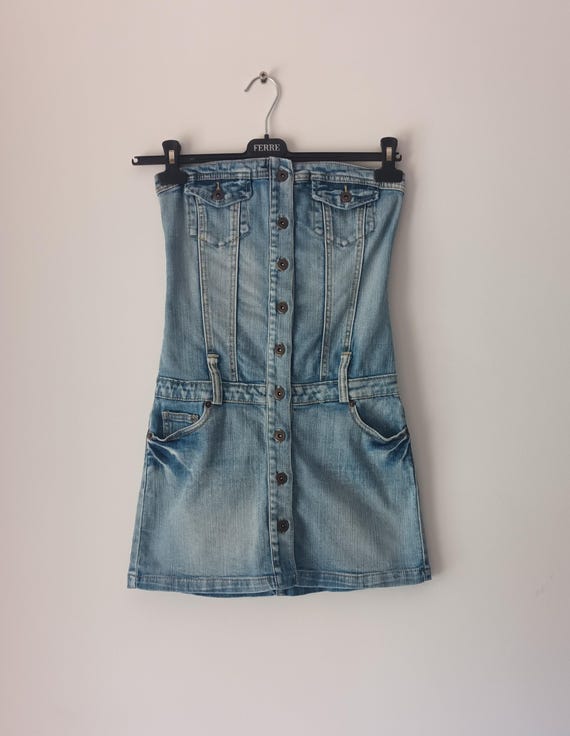 Retro Blue Denim Corset Mini Dress Size XXS/32 Strapless Denim Mini Button up Dress Corset Slip Pencil Dress Bodycon Y2K Style Jean Dress - Etsy Retro Blue Denim Corset Mini Dress Size XXS/32 Strapless Denim Mini Button up Dress Corset Slip Pencil Dress Bodycon Y2K Style Jean Dress - Etsy