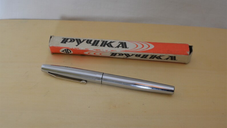 Vintage Fountain Pen New Old Silver Green Fountain Pen Fine Vintage Handwriting Ink Pen Made in USSR Fountain Pen 70/'s Soviet Union
