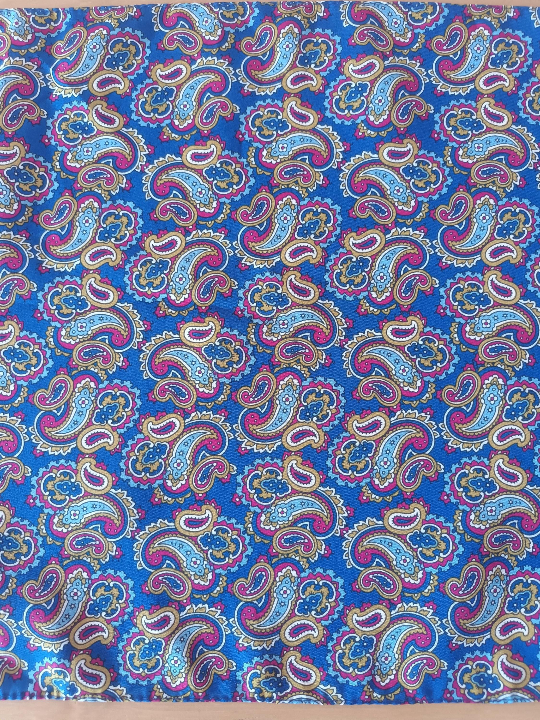 ▪️60s PAISLEY ペイズリー ビンテージ スカーフ 青 モッズ フリンジ ヴィンテージ メンズ ブルー レッド ロング スカーフ ペイズリー柄