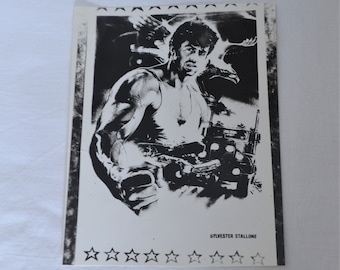 Sylvester Stallone Portrait Vintage Old Photo Inspired by Movie Over The Top 1987 Movie Collectibles Movie Photos Black and White Photos