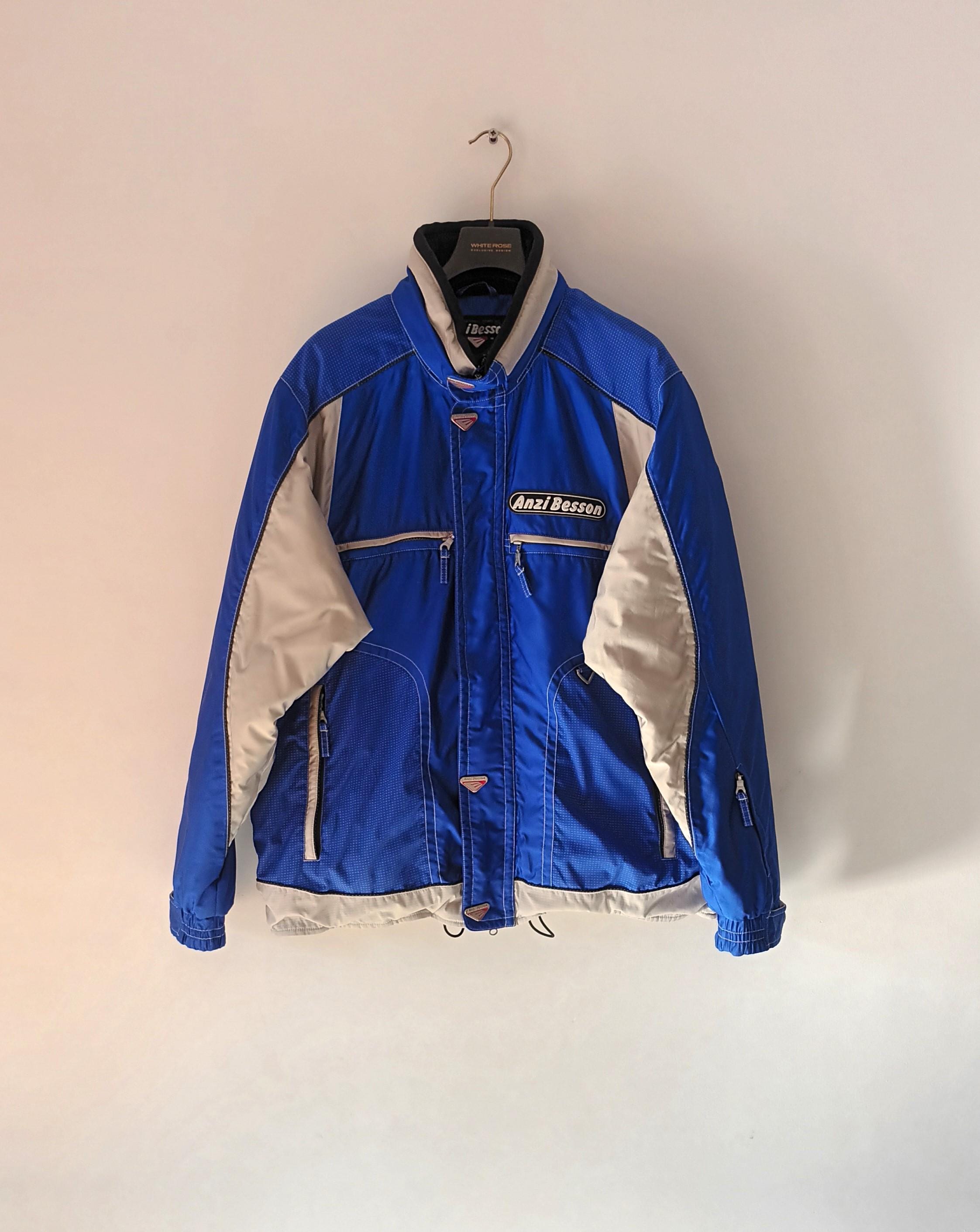 Anzi Besson Vintage Men Blue Ski Jacket Size L/54 Snow Ski Blue