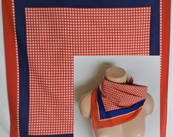 Vintage Red Cotton Bandana Red Navy Blue Square Bandana Floral Bandana Women Men Bandana Nautical Scarf Kerchief Headband Hairband