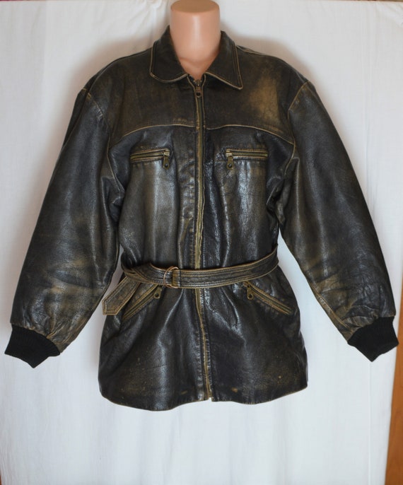 VTG Y2K Moto Mauve Leather Jacket Women/'s L