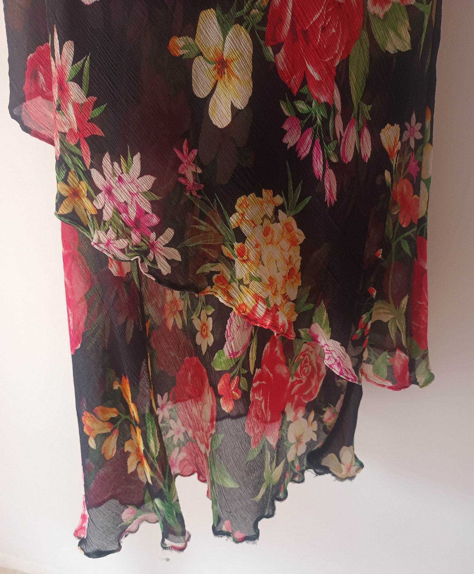 Vintage Black Red Floral Silk Dress Size XL Black Bias Cut Maxi Floral vintage-black-red-floral-silk-dress-size-xl-black-bias-cut-maxi-floral