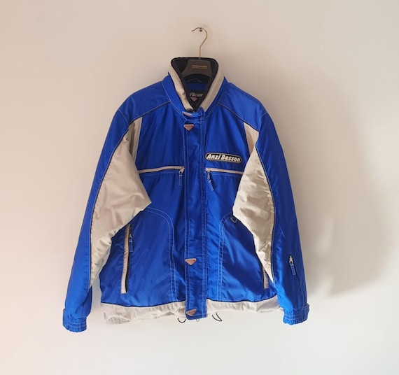 Anzi Besson Vintage Men Blue Ski Jacket Size L/54 Snow Ski Blue