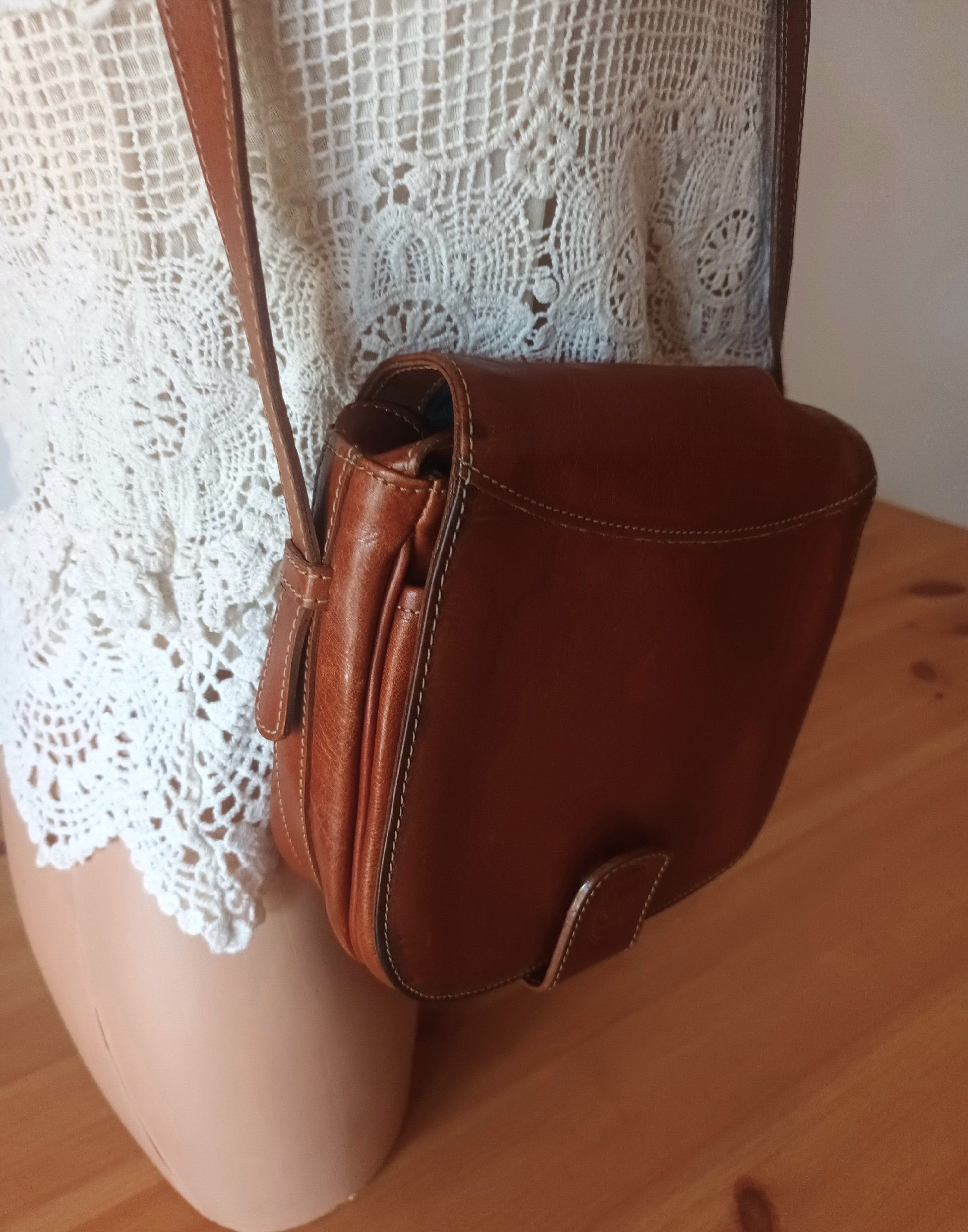Bolso Tote De Cuero Marrón Vintage – Hecho A Mano, Boho, Muchos Bolsillos, Monedero Incluido (PARRYS LEATHER WORLD)