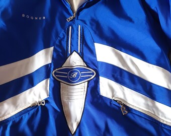 BOGNER Vintage Mens Womens Blue White Ski Anorak Jacket Size S