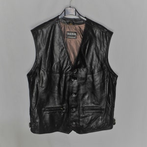 VTG 80s Rare Harley Davidson Black Panther Leather Vest Patches USA Made  Mens L