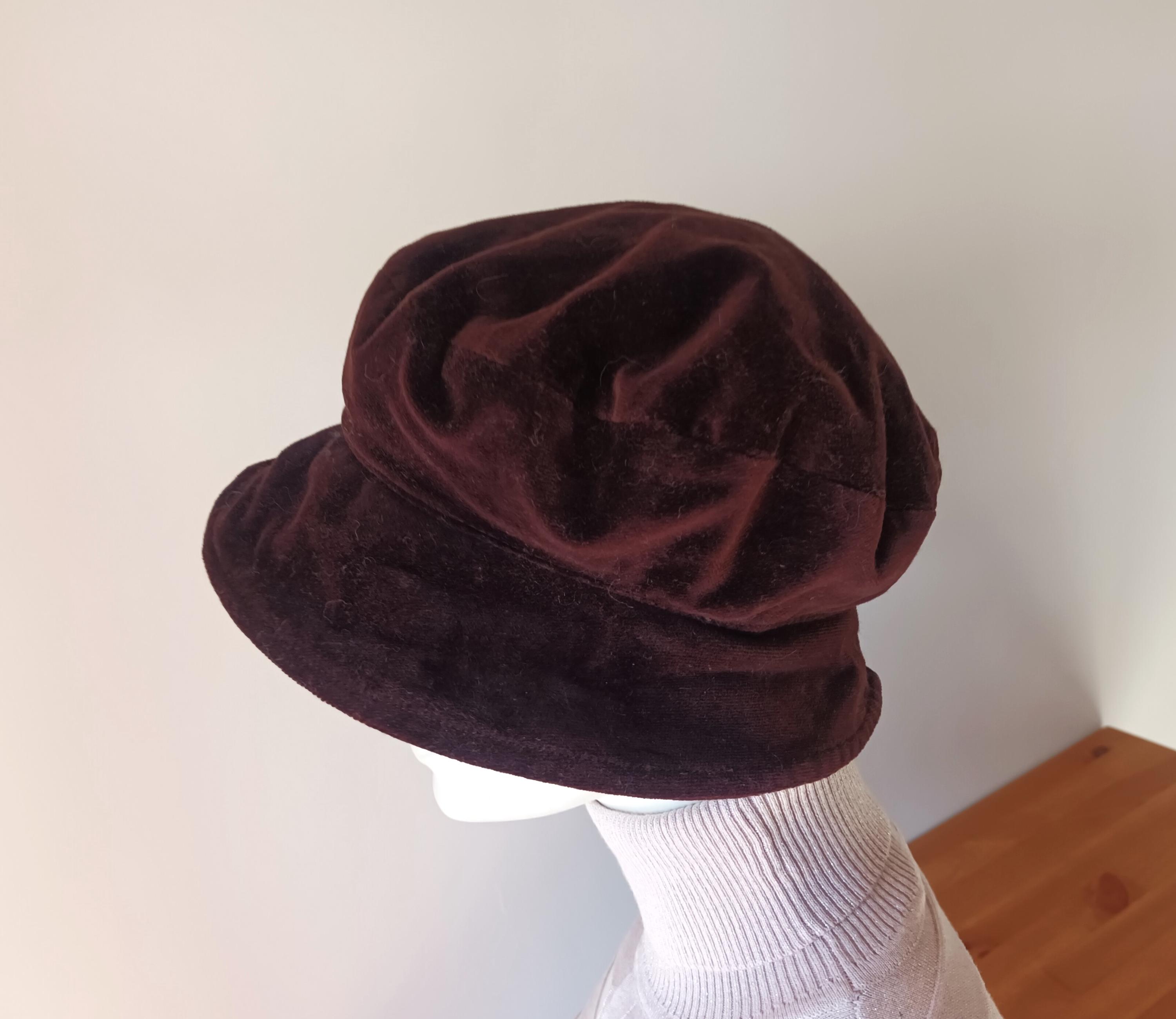 Vintage Womens Brown Velour Bucket Hat Size M Brown Velour  display picture 2