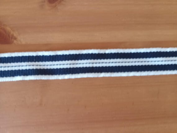 Vintage Canvas Cotton Belt With Square Ring Striped Navy  display picture 3