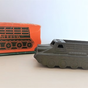 Rare Vintage Military All Terrain Vehicle Toy Made in USSR Metal ARMY Vehicle in Original Box Cross-Country Vehicle Collectible Car Toy