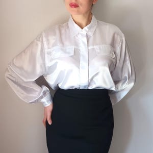off white satin blouse