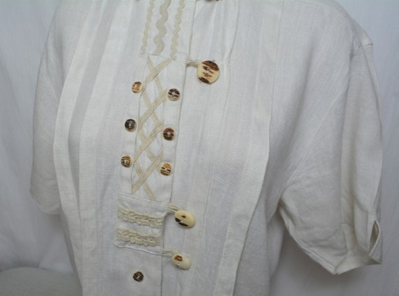 Vintage Hess Frackmann Women's Linen Dirndl Shirt… - image 2