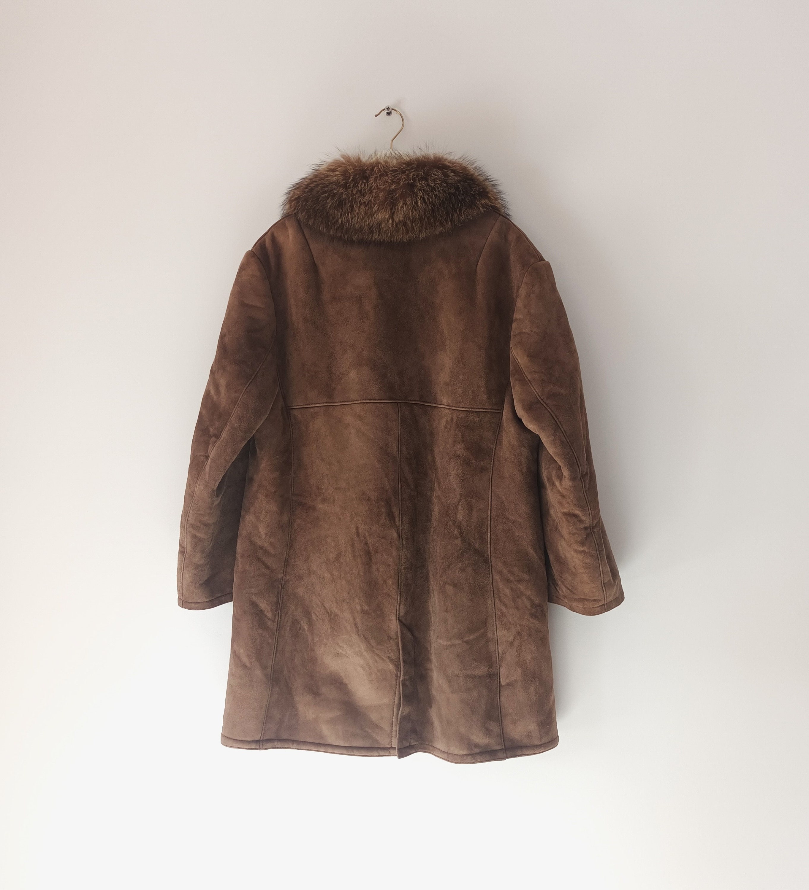 Veste Homme Style Biker Vintage En Cuir Daim Marron Avec Franges - Peau De Mouton, Neuf Avec étiquette
