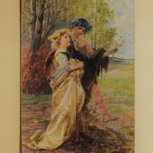 Antique German Postcard K. Schultheiss im Fruhling Munchen Postcard In spring Postcard No 418 Berlin Steglitz Young Couple Photo Unused