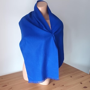 Vintage Blue Long Scarf Cobal Blue Solid Scarf Men Women Long Neck Scarf Ink Blue Neckscarf Blue Solid Neck Warmer Cobalt Blue Simple Scarf