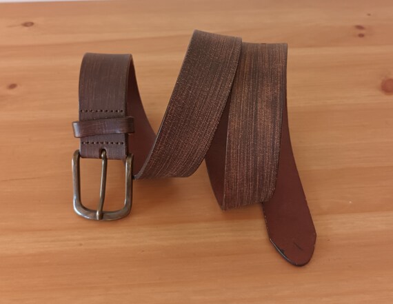 Vintage Men's Brown Genuine Leather Belt Casual M… - image 6