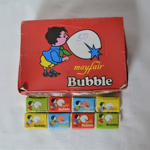 4 Pieces Vintage Original Mayfair Gum Unused Sealed Chewing Gum Retro 90's One Gum Inside Bubble Gum Wrappers Collectibles