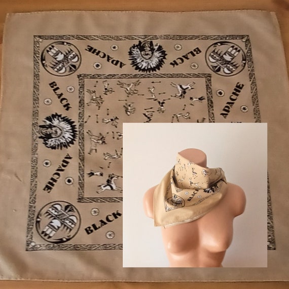 Vintage Bandana, 1940s Bandana, Cowboy Bandana, Cowboy Scarf
