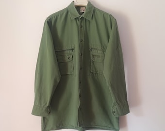 Camisa masculina vintage folk cáqui tamanho G/41, verde-oliva, estilo tradicional, manga comprida, algodão, modelo Loden, para Oktoberfest, bávara, tipo Dirndl.