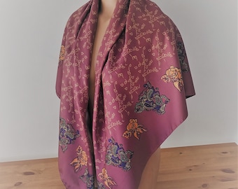 Vintage grande polvoriento rosa rosa bufanda floral bufanda Paisley bufanda grande floral envoltura polvoriento rosa rosa azul verde poliéster bufanda flores bufanda