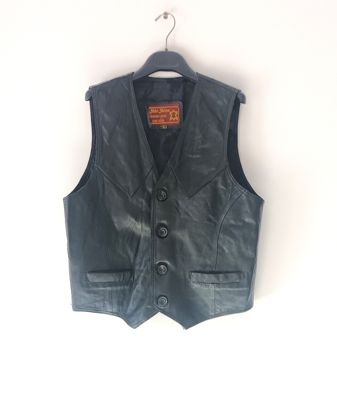 Mens Black Classic Leather Vest