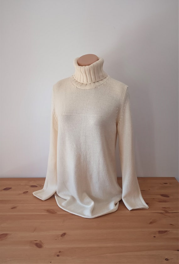 Vintage Women Merino Wool Knitted Sweater Size S C