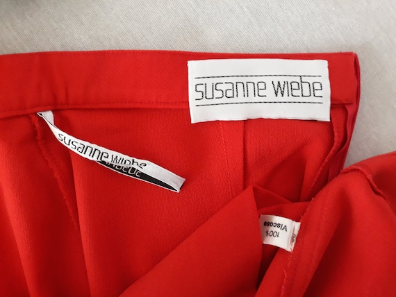 Vintage SUSANNE WIEBE Red Pencil Skirt Size S/M M… - image 2