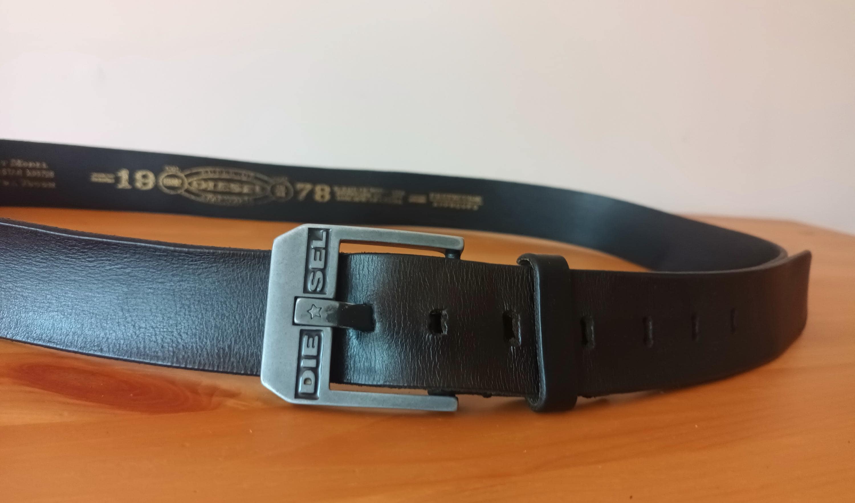 Diesel Leather Belt Big Metal Buckle Logo Brown Y2K | eBay