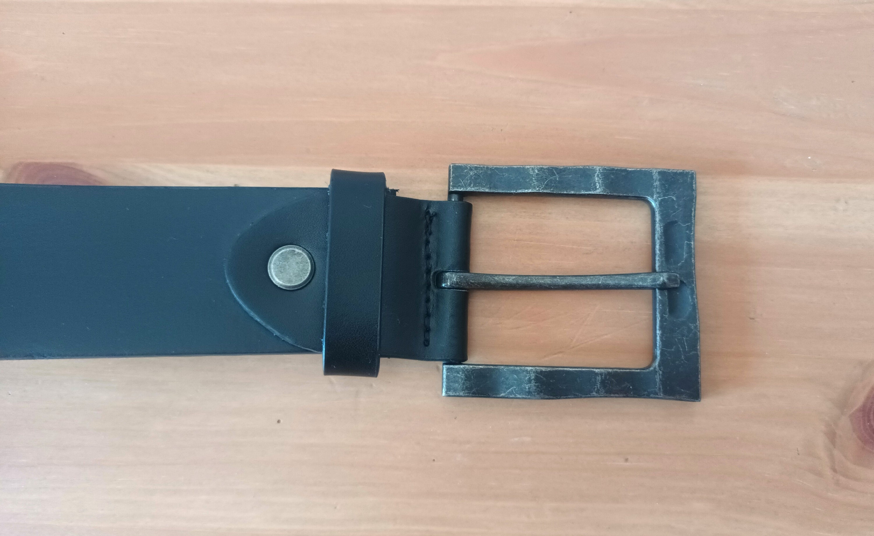 Cintura in pelle nera larga slavata | Disponibile! | BSWK
