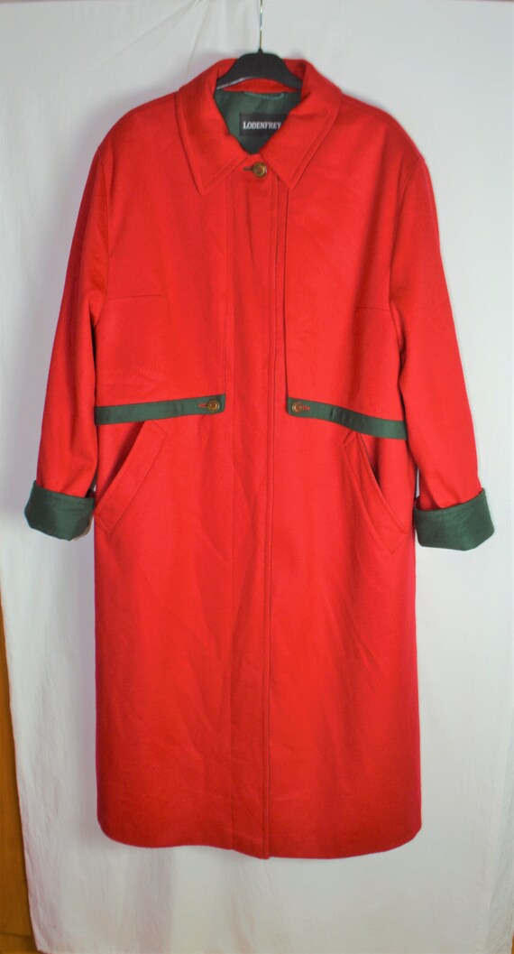 LODENFREY Austrian Women Wool Coat Size L/44 Red … - image 8