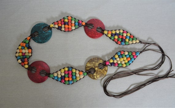 Fabulous vintage multi colored wooden bead belt‎ Fabulous vintage multi colored wooden bead belt | eBay main image 4