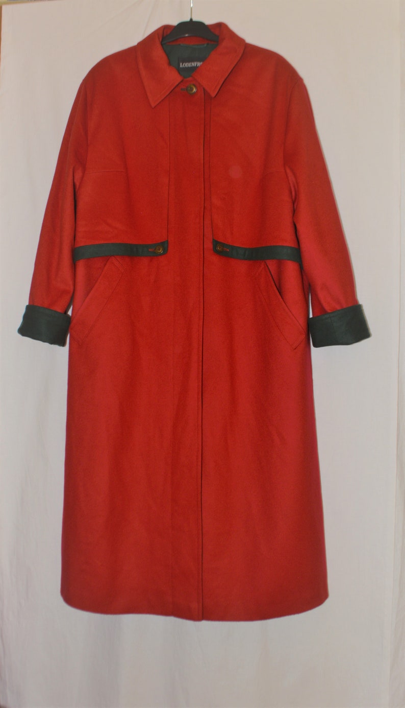 LODENFREY Austrian Women Wool Coat Size L/44 Red Long Wool - Etsy