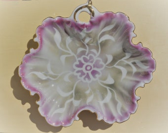 Vintage-plate-imperial China-japan-komatsu-flowers-pink-purple