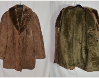 Veste Rétro Homme Peau De Mouton Daim Marron Avec Franges - Neuf Avec étiquettes, Style Biker