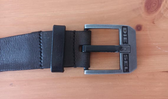 Vintage Diesel Black Leather Belt Men's Diesel Leather Belt
