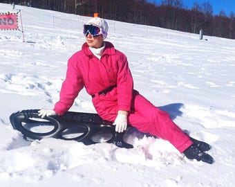 Combinaison De Ski Vintage NILS Une Pièce - Violette - Taille 12 (UK) / Ski