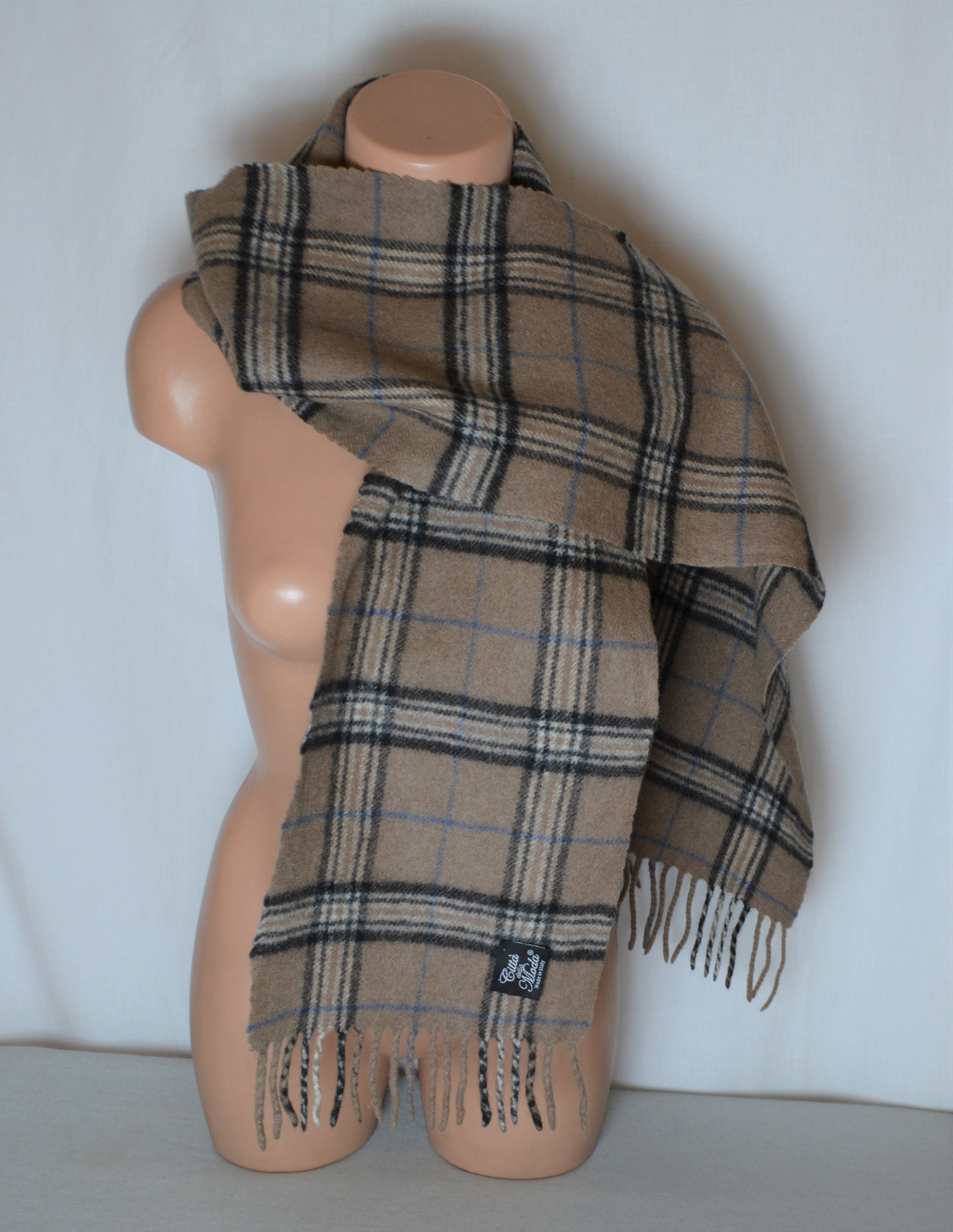 Vintage Cashmere Wool Scarf Classic Plaid Cashmere Wool Etsy