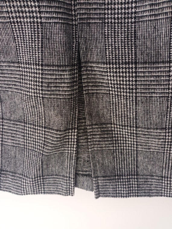 Vintage Black White Wool Midi Skirt Size L/44 Hou… - image 7