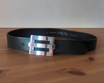Mens Claudio Calestani Sterling Silver Buckle Set on 1.5 Inch