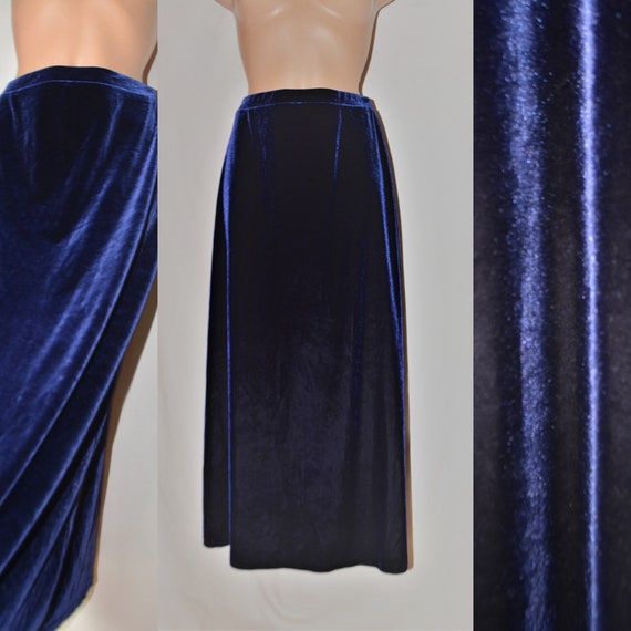 Navy blue velvet clearance skirt