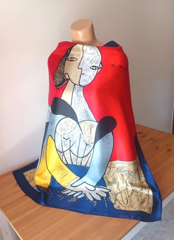 Vintage Large Square Picasso Scarf Picasso Woman C