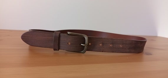 Vintage Men's Brown Genuine Leather Belt Casual M… - image 8