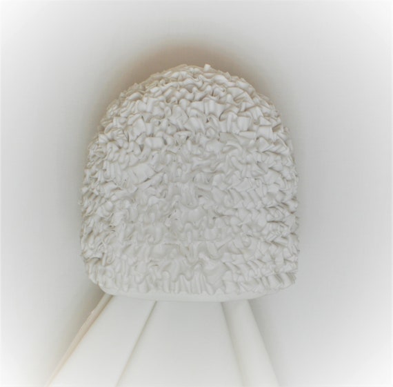 Vintage Raffles Swim Cap White Fluffy Bathing Cap