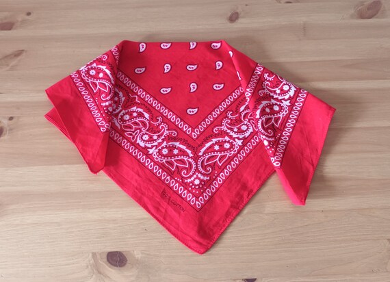 Lote De 5 Bandanas 100% Algodón Paisley - Pañuelo Para Cabeza, Cuello O Bufanda, Color Rojo, Lavable A Máquina