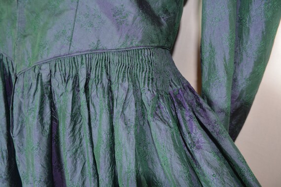 Rare Vintage Women Silk Dirndl Long Dress Size S/… - image 9